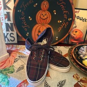 Vans Red and Blue Plaid Sneakers